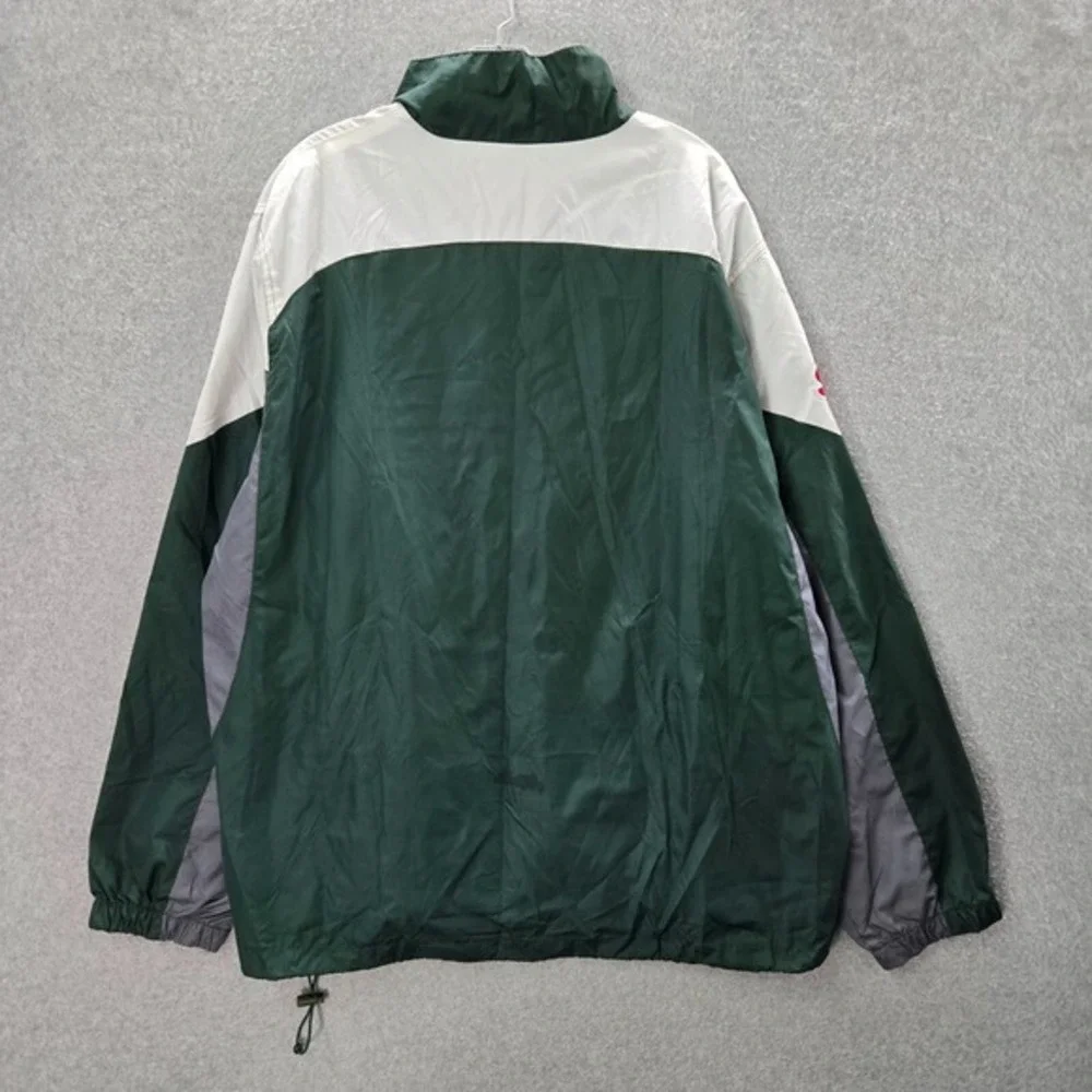 Green Bay Packer Men Jacket XL Green Reebok Full Zip Mock‎ Neck Drawstring Hem